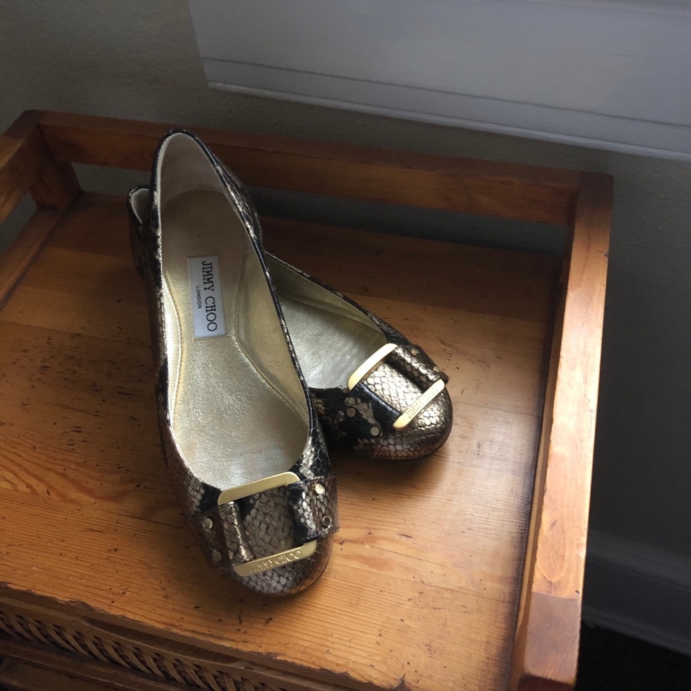 Jimmy Choo snakeskin Flats